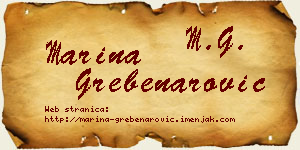Marina Grebenarović vizit kartica